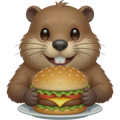 Anatomisch korrekter Biber beim Burgeressen sticker