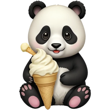 Panda eating ice cream sticker