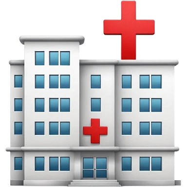 A hospital building with a red +. In PNG format. emoji | AI Emoji Generator