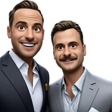 two boys in formal attire sticker