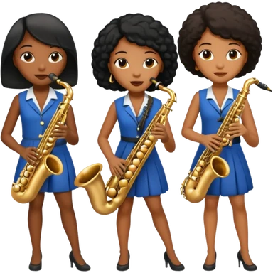Chicas negras tocando el saxofon sticker