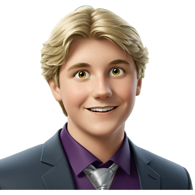 smiling boy in formal attire sticker