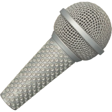 White microphone covered in white sparkeling diamonds sticker