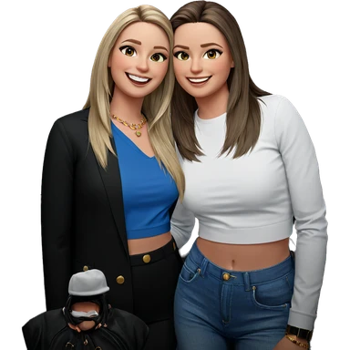 smiling girls in stylish outfits sticker