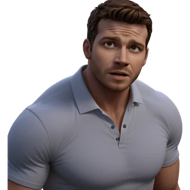 muscular male in white shirt sticker