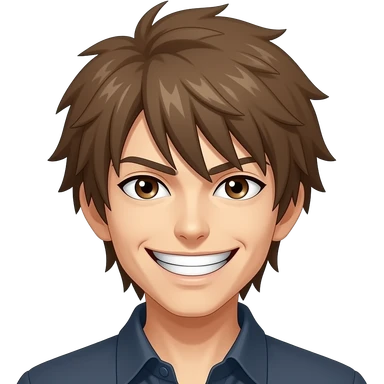 Ein böses lächeln wie er hat braune haare genau wie der Anime charakter Light yagami noch etwas böseres lächeln sticker