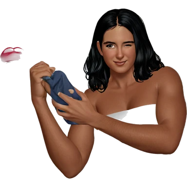 intimate moment with a towel sticker