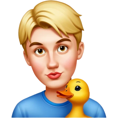 boy making duck lips  sticker