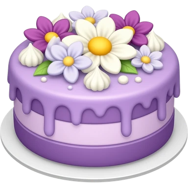 Purple cake with flowers sticker
