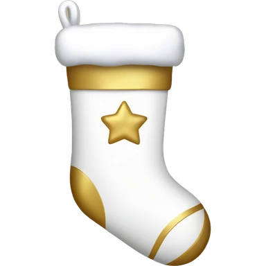 White and gold Christmas stocking  sticker