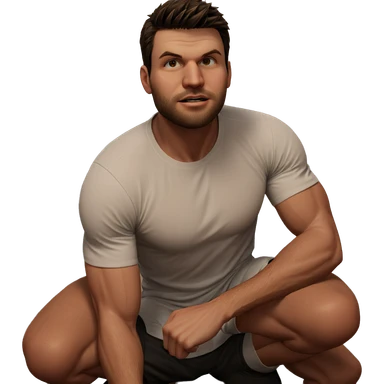 muscular boy in white shirt sticker