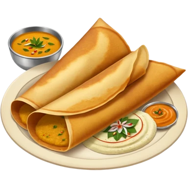 South Indian dosa with Sambhar and coconut chutney sticker