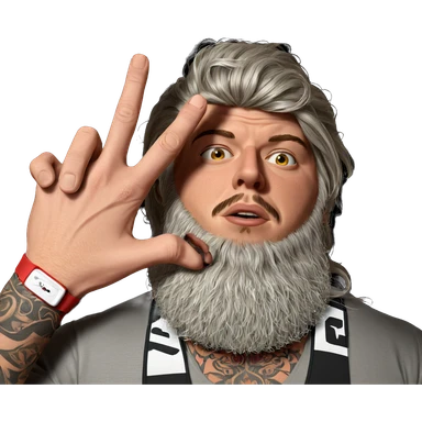 tattooed male with facial hair sticker