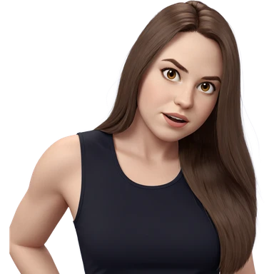 girl with brown hair tank top sticker