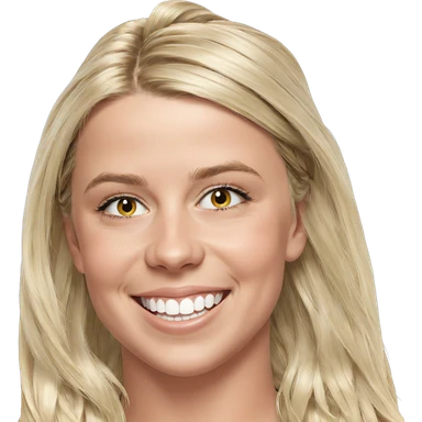 smiling girl with blonde hair sticker