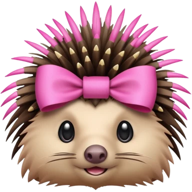 Puerco espin con un moño de color rosa en la cabeza  sticker