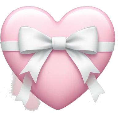 Pastel pink heart with white bow sticker