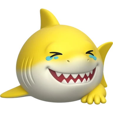 Fat yellow crying shark sticker