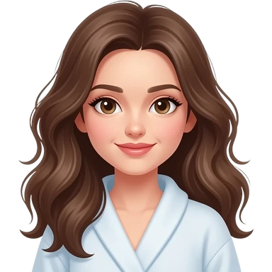 Красивая девушка в халате с распущенными волосами sticker