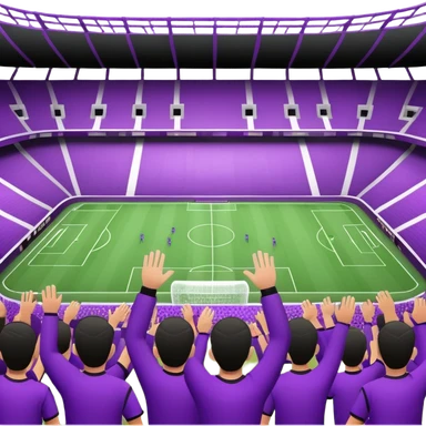 Huge fanclub in a purple soccer stadium cheering sticker