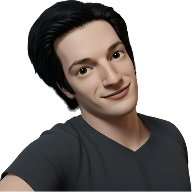 smiling boy with black hair sticker