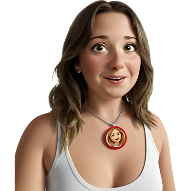 realistic girl with necklace sticker