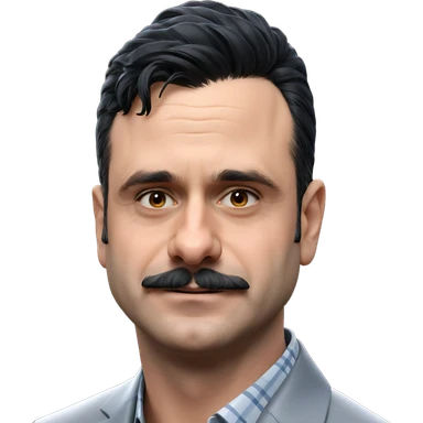 black haired man portrait sticker