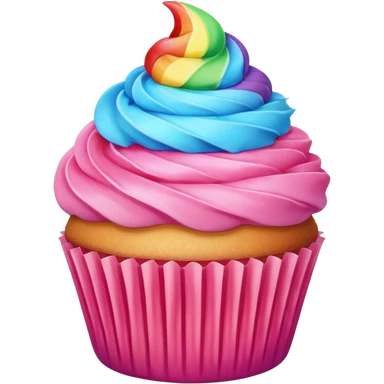 Pink cupcake rainbow  sticker