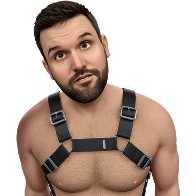 bearded boy in harness sticker