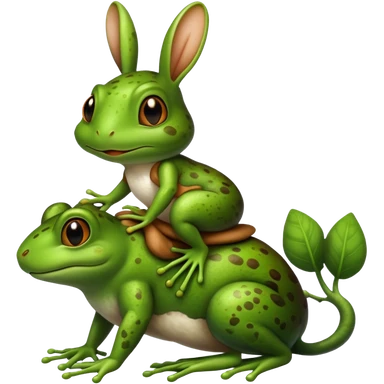 Frog riding rabbit sticker