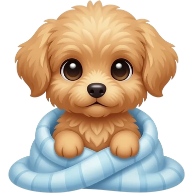 Cute Maltipoo puppy in a blanket sticker