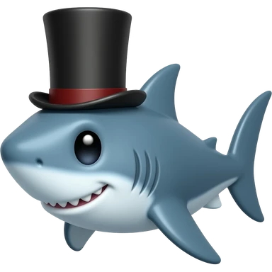 Shark with a top hat sticker