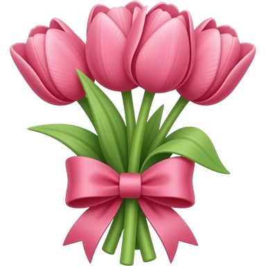 Pink tulips with a bow sticker