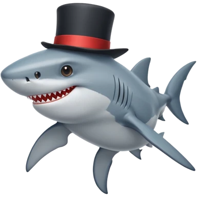 Shark with a top hat sticker