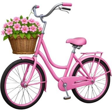 Pink bycicle with flowers  sticker