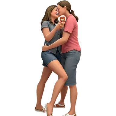 girls sharing a sweet moment sticker