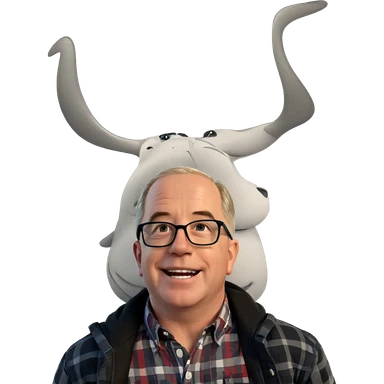 smiling boy in plaid shirt sticker