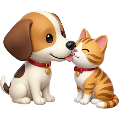 Quiero un perro besandose con una gata sticker