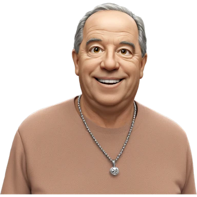 smiling old man with jewelry sticker