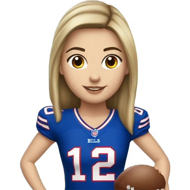Caucasian girl wearing a bills jersey (number 17) sticker