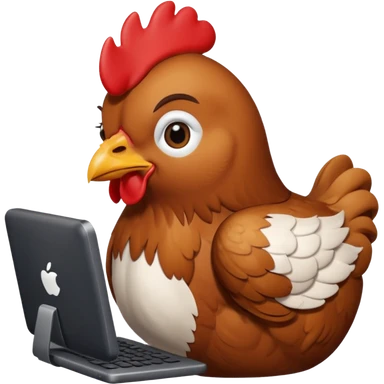 Chicken With Computer sticker