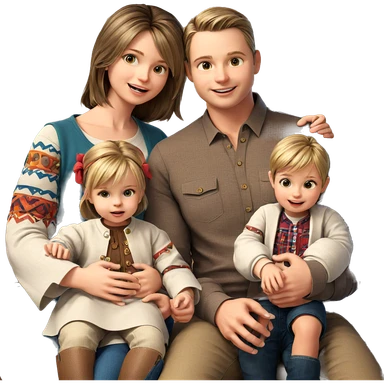 happy family moment together sticker