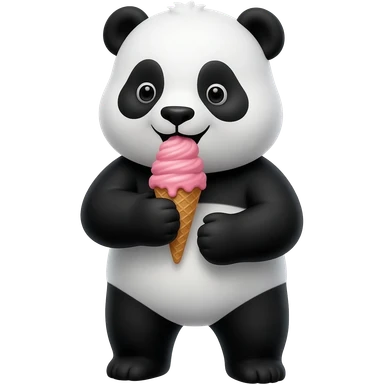 Panda eating ice cream sticker
