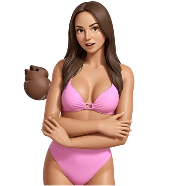 girl in brown swimsuit attire sticker