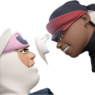 two boys in stylish hats sticker