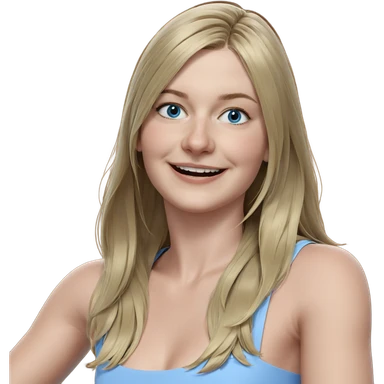 blonde girl in blue dress sticker