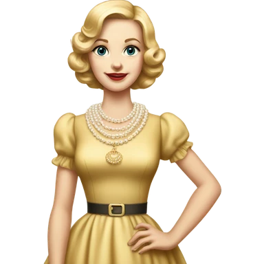 White girl dress stepford wife full length with pearl necklace  sticker