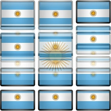 Argentina flag YTPMV scan effect: multiple screens sliding rapidly horizontally and vertically in a rhythmic grid. sticker