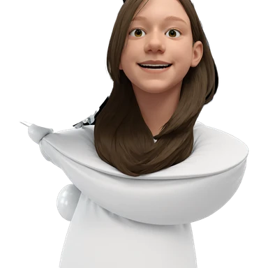 smiling astronaut with balloon sticker