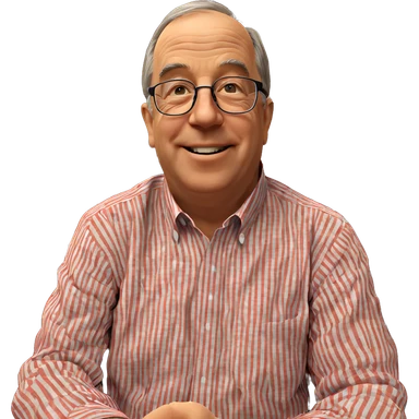 smiling old man with glasses sticker